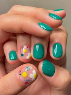 Minimal Nails Art, August Nails, Hippie Nails, Minimal Nails, Kawaii Nails, Girls Nails