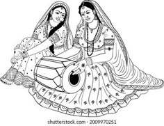 Indian Musical Instruments, Dancing Drawings, Female Symbol, Music Drawings, Wedding Clip, Mehndi Art Designs