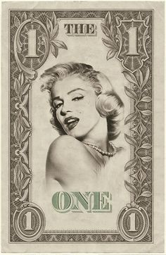 an old one dollar bill with marilyn monroe on it