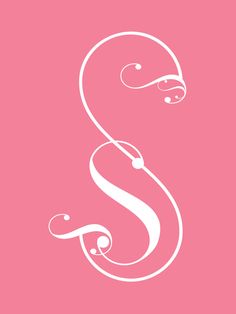 the letter s in white on a pink background