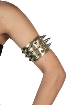 PARTY-GIRL Arm Cuff YYH Gold Silver Spike Jewelry, Silver Arm Cuff, Kissy Lips, Spiked Jewelry, Spike Bracelet, Arm Bracelets, Cork Sandals, Platform Stilettos, Arm Cuff