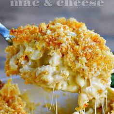 a spoon full of macaroni and cheese with the words, the best homemade mac & cheese