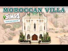 an image of the front of a house with text overlaying it that reads moroccan villa