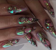 Arcane Inspired Nails, Inspired Nails, Nails Inspiration, Nail Inspo, Gel Nails