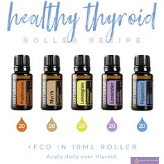 Essential Oils For Hypothyroid, Essential Oils For Thyroid Support, Essential Oils For Gut Health, Essential Oil For Liver, Essential Oil Roller Bottle Blends, Essential Oils For Thyroid, Workouts Daily, Essential Oil Perfumes Recipes