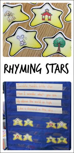 the rhyming stars are an easy way to teach children how to read and write