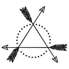 an arrow with two arrows in the middle