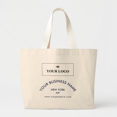 Chic Navy Logo Business Name Website Promotional Large Tote Bag Color: Natural. Gender: unisex. Age Group: adult. Pattern: printed. Navy Logo, Logo Business, Printing Business, Mothers Day Cards, Disney Gifts, Star Wars Gifts, Large Tote Bag, Modern Logo, Business Names