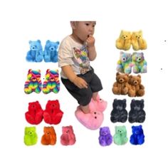 Kids Teddy Bear Slippers. Size 0-3years Old. Teddy Bear Slippers, Monster Slippers, Kids Teddy Bear, Leopard Slippers, Unicorn Slippers, Shark Slippers, Kids Clogs, Bear Slippers, Sneakers Heels