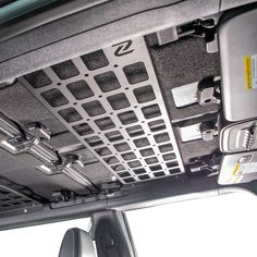 the inside of a vehicle with electronic equipment