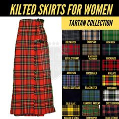 This classic and timeless kilted style skirt can be made in a tartan of your choice. This beautiful midi tartan kilted skirt is made of blended wool tartan fabric. The style incorporates our attention to detail with beautiful deep pleats to give the skirt movement. The hand fringed edge softens the apron and the look is completed with two leather straps and Silver Chrome buckles. The inside apron is attached to the outside apron using Velcro to create a smooth and even finish. This skirt is lovi Skirt Movement, Kilt Pattern, Tartan Skirts, Wool Tartan Fabric, Scottish Women, Ancient Dress, Kilt Skirt, Tartan Fabric, Silver Chrome