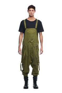 JONNY COTA mens-bottoms XS / GREEN UNISEX OVERALLS IN GREEN Concert Inspired Outfits, Cargo Overalls, Outfits Guys, Gender Neutral Outfits, Fits 2022, Men Jumpsuit, Festival Fits, Neutral Outfits, Loose Clothing