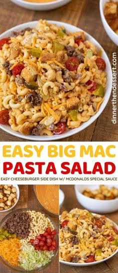 easy big mac pasta salad with cheeseburger side dish and nourishes special sauce