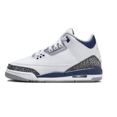 Jordan 3 Retro, Air Jordan 3 Retro, Air Jordan 3, Retro Shoes, Kids Jordans, Jordan 3, Grade School, Midnight Navy, 4 Kids