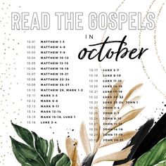 a poster with the words read the bible in october