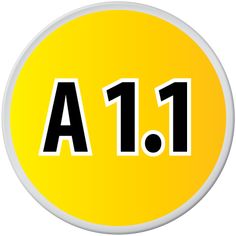 a yellow and black button with the number 11 in it's center, on a white background