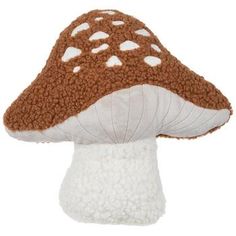 a brown and white mushroom sitting on top of a table