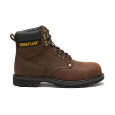 The Second Shift work boot delivers protection, comfort and durability to get you through your day regardless of the work at hand. Rugged styling and quality leathers make this boot an easy everyday choice on and off the job. Size: 7.5 M US Men.  Color: Brown.  Gender: male.  Age Group: adult. Wedge Work Boots, Composite Toe Work Boots, Mens Work Shoes, Leather Work Boots, Womens Work Boots, Shift Work, Work Sneakers, Cat Shoes, Steel Toe Boots