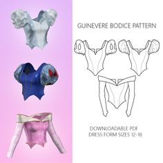 Guinevere Bodice Pattern Sizes 12-18 classic Princess - Etsy Princess Pattern Sewing, Cricut Sewing Patterns, Harry Potter Robe Pattern, Printable Sewing Patterns Free, Bodice Pattern, Seam Allowance, Costura Diy, Letter Format, Cosplay Tutorial