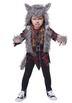 PRICES MAY VARY. Size: Medium 100% polyester fabric; 55% acrylic, 45% polyester faux fur Pullover tunic has jagged sleeves & hemline Printed belt and slashes on front Faux fur hooded vest has soft-sculpted ears on top of hood Girl Werewolf Costume, Disfraz Toy Story, Werewolf Girl, Leggings Shoes, Toddler Costumes Girl, Werewolf Costume, Wolf Hoodie, Wolf Costume, California Costumes