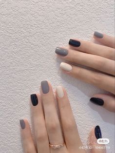 Simple Nail Art Dark Colour, Single Color Nails Simple, Simple Two Color Nails, Minimalist Nail Polish, Aesthetic Nailpolish Colour, Simple Nails At Home, Minimalist Nail Polish Collection, Blackpink Nails Designs, Nailpolish Aesthetic Easy