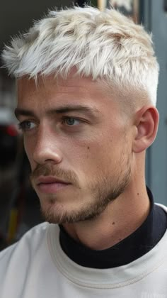 15 Hair Colors for Men to Look Stylish and Trendy Now Icy Blonde Hair Men, Blonde Hair Styles Men, Short Platinum Blonde Hair Men, Blond Haircut Men, Men Hairstyle Blonde, Blond Hair Ideas Men, Men’s Hair Styles Blonde, Men’s Blonde Hair, Platinum Hair Men