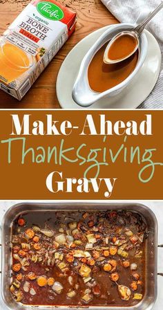 make - ahead thanksgiving gravy recipe in a casserole dish