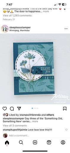 a tweep with an image of flowers on it and the words thank you