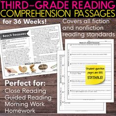 the third grade reading worksheet for three - dimensional passagess with text and pictures