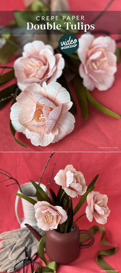 Crepe Paper Double Tulip: Member Make Workshop - Lia Griffith - created via https://pinthemall.net