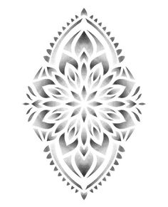 a black and white drawing of a flower on a white background with an intricate design in the middle