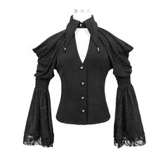 Gothic Blouse, Leather Bustier, Fancy Costumes, Black Shirts Women, Black Shirts, Off The Shoulder Blouse, Trumpet Sleeve, Black Off Shoulder, Blouse For Women