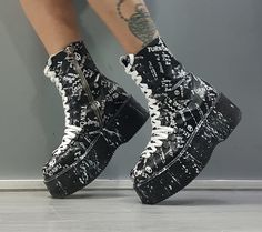 Extravagant Women Boots, Genuine Platform Shoes, All seasons, Gothic Women Booties, Leather Ankle Boots, Platform Grunge Boot ❤️ Extravagant designs and high quality fabrics! ❤️ Materials & Care Genuine Leather Clean with a soft cloth and cold water ❤️ Shipping ✈ Ready to ship The time I need to prepare an order for shipping varies. For details, see individual items. Priority shipping is used for all our packages: STANDARD SHIPPING * Shipping to USA & Canada - 10-20 business days * Shipp Ankle Boots Platform, Steampunk Shoes, Leather Platform Shoes, Grunge Boots, Gothic Women, Gothic Boots, Boots Platform, Costume Shoes, Oversized Dress