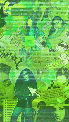 a collage of people in green and black with the words, i'm not sure