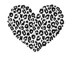 a heart made up of black and white animal print