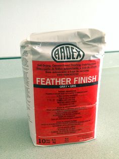 a bag of leather finish sitting on top of a counter