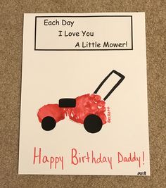 a birthday card for a little boy with a lawn mower drawn on the paper