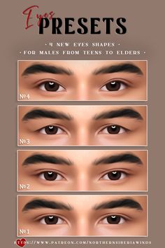 the different types of eyes for males and females