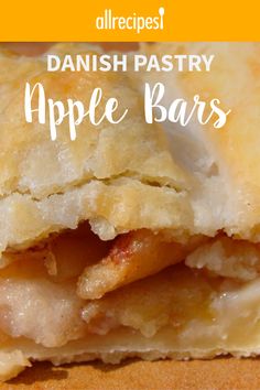 an image of danish pastry apple bars with text overlay