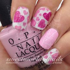 Valentines Nail Art Designs, Vday Nails, Cute Pink Nails, Clear Nail, Manicure Gel