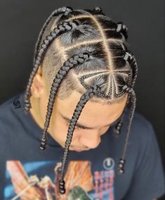 Braid With Fade Men, Easy Male Hairstyles, Male Hair Braiding Styles, Easy Braids For Men, Boys Braids With Fade, Single Braids For Men, Braids For Men With Fade, Braided Hairstyles For Boys