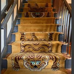 the stairs are decorated with an animal motif