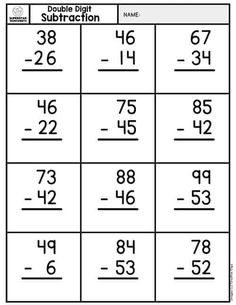 the subtraction worksheet for addition and subtraction with two numbers