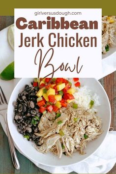 Whip up these easy jerk chicken rice bowls for a quick and satisfying meal! Packed with bold Caribbean flavors. Quick Meals For Two, Jerk Chicken And Rice, Best Healthy Dinner Recipes, Caribbean Jerk Chicken, Chicken Rice Bowls, Crockpot Dishes, Dinner Bowls, Jerk Chicken, Chicken And Waffles