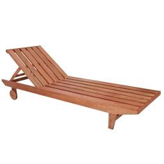 a wooden chaise lounger with wheels is shown on a white background for display