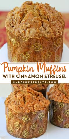 Start your day with these Pumpkin Muffins with Cinnamon Streusel Recipe! Moist pumpkin muffins topped with a cinnamon streusel make for a delicious fall breakfast idea. A simple pumpkin recipe perfect for holiday brunch food! Easy Pumpkin Muffins, Maple Muffins, Cinnamon Streusel Muffins, Pumpkin Granola, Pumpkin Muffins Easy, Pecan Desserts, Pumpkin Bread Pudding, Pumpkin Muffin Recipes