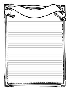 a blank paper with a ribbon on it