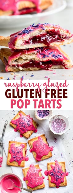 raspberry glazeed gluten - free pop tarts with pink icing