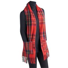 Scottish Tartan Wool Pocket Scarf | Signals | HZ6462 Blackwatch Plaid, Fleece Crafts, Riverside Cottage, Scottish Clothing, Tartan Clothing, Pocket Scarf, Tartan Fashion, Tartan Plaid Scarf, Chabby Chic