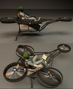 an image of a person sitting in a chair that is attached to a bike with wheels